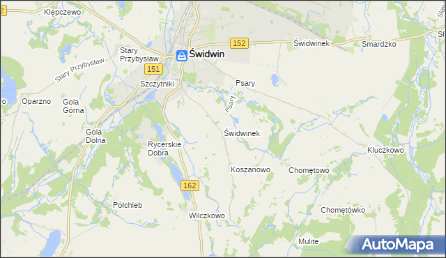 mapa Świdwinek, Świdwinek na mapie Targeo