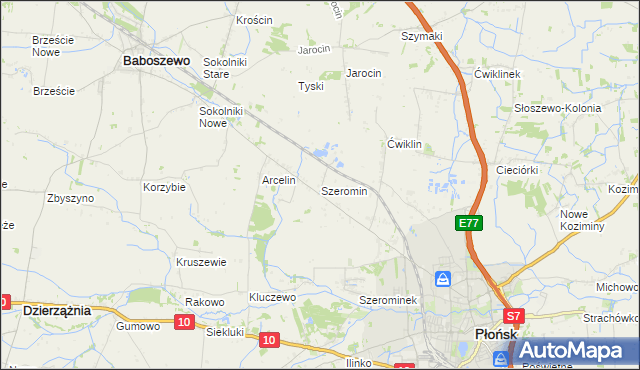 mapa Szeromin, Szeromin na mapie Targeo