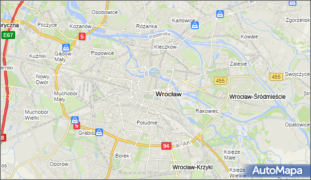 mapa Wrocławia, Wrocław na mapie Targeo