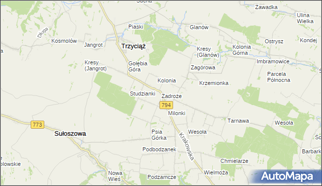 mapa Zadroże, Zadroże na mapie Targeo