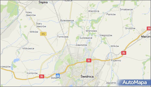 mapa Zawiszów, Zawiszów na mapie Targeo