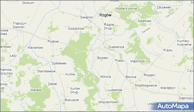 mapa Bożatki, Bożatki na mapie Targeo