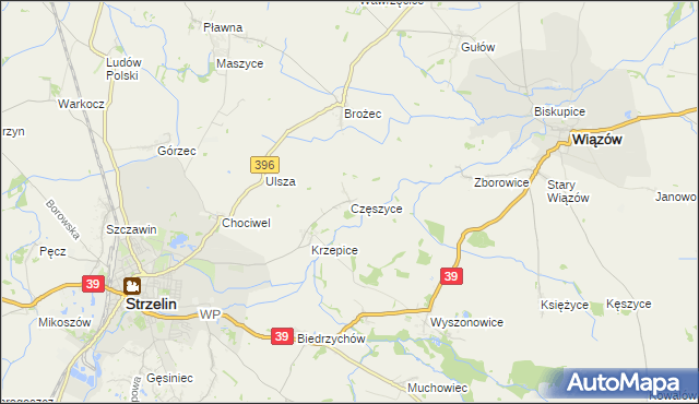 mapa Częszyce, Częszyce na mapie Targeo