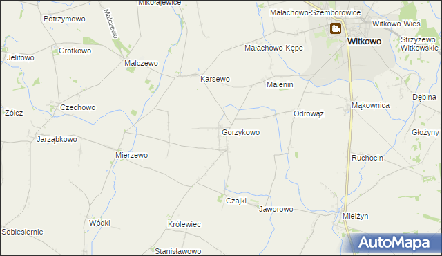 mapa Gorzykowo, Gorzykowo na mapie Targeo