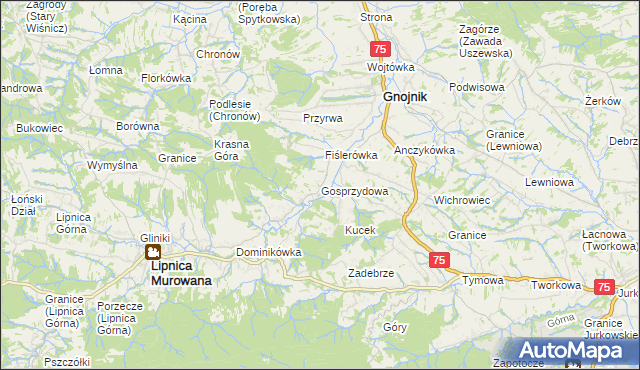 mapa Gosprzydowa, Gosprzydowa na mapie Targeo