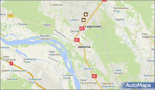 mapa Jabłonna powiat legionowski, Jabłonna powiat legionowski na mapie Targeo