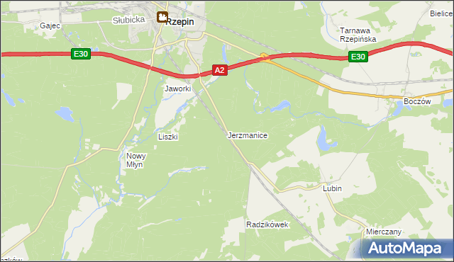 mapa Jerzmanice, Jerzmanice na mapie Targeo