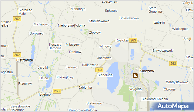 mapa Józefowo gmina Kleczew, Józefowo gmina Kleczew na mapie Targeo