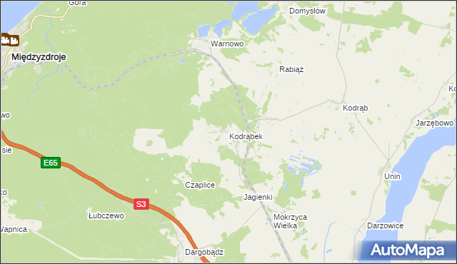 mapa Kodrąbek, Kodrąbek na mapie Targeo