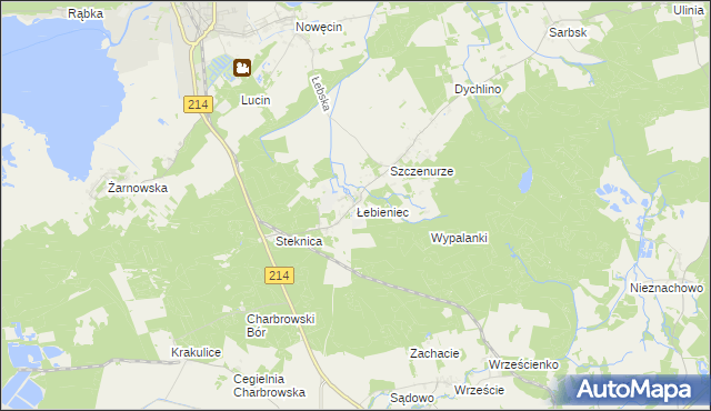 mapa Łebieniec, Łebieniec na mapie Targeo