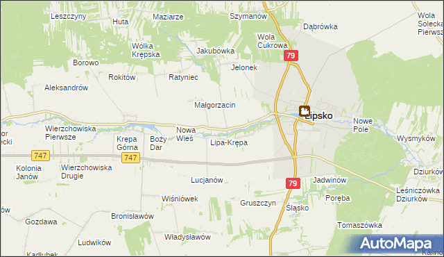 mapa Lipa-Miklas, Lipa-Miklas na mapie Targeo