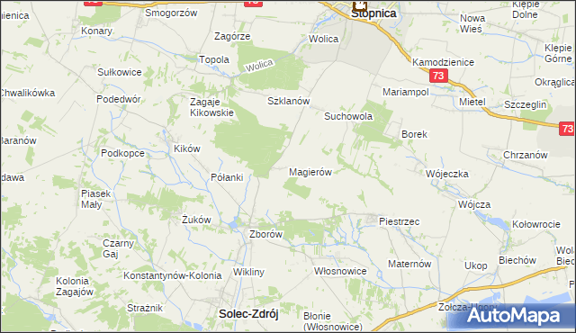 mapa Magierów gmina Solec-Zdrój, Magierów gmina Solec-Zdrój na mapie Targeo