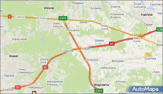 mapa Majdan gmina Wiązowna, Majdan gmina Wiązowna na mapie Targeo