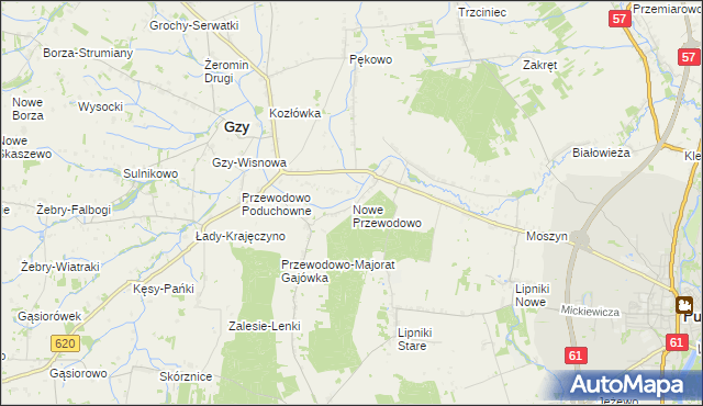 mapa Nowe Przewodowo, Nowe Przewodowo na mapie Targeo