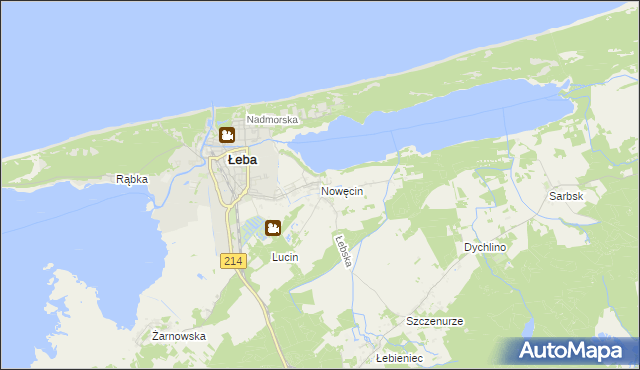 mapa Nowęcin, Nowęcin na mapie Targeo