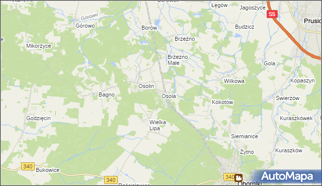 mapa Osola, Osola na mapie Targeo