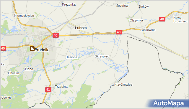 mapa Skrzypiec gmina Lubrza, Skrzypiec gmina Lubrza na mapie Targeo