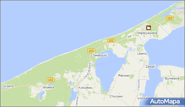 mapa Świętouść, Świętouść na mapie Targeo