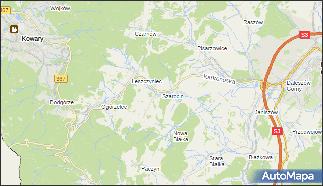 mapa Szarocin, Szarocin na mapie Targeo