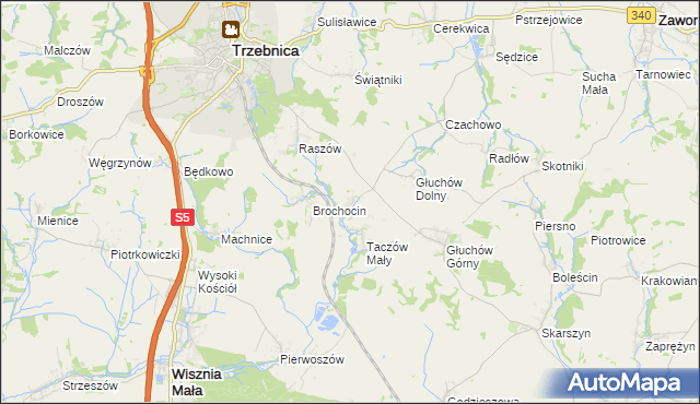 mapa Taczów Wielki, Taczów Wielki na mapie Targeo