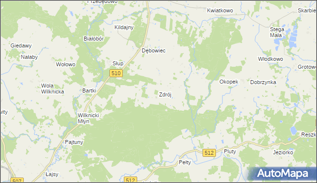 mapa Zdrój gmina Lelkowo, Zdrój gmina Lelkowo na mapie Targeo