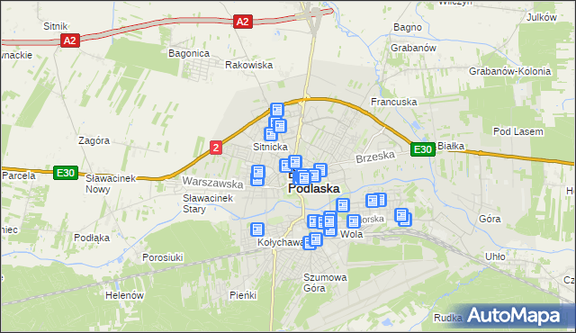 mapa Białej Podlaskiej, Biała Podlaska na mapie Targeo