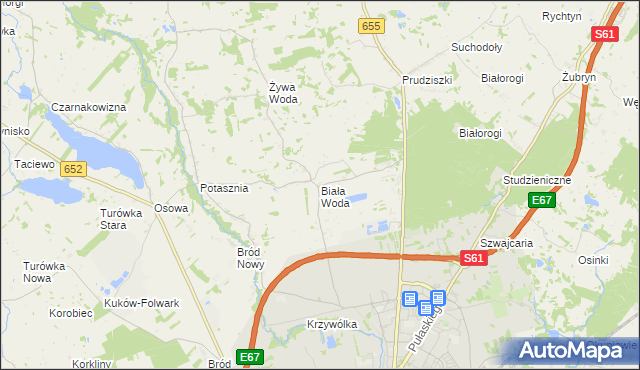 mapa Biała Woda gmina Suwałki, Biała Woda gmina Suwałki na mapie Targeo