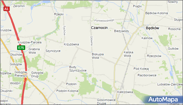 mapa Biskupia Wola, Biskupia Wola na mapie Targeo