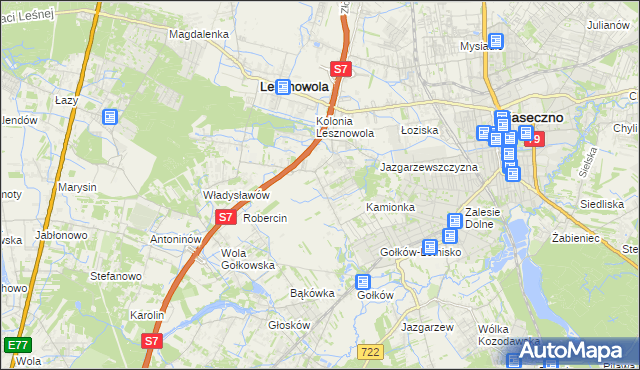 mapa Bobrowiec gmina Piaseczno, Bobrowiec gmina Piaseczno na mapie Targeo