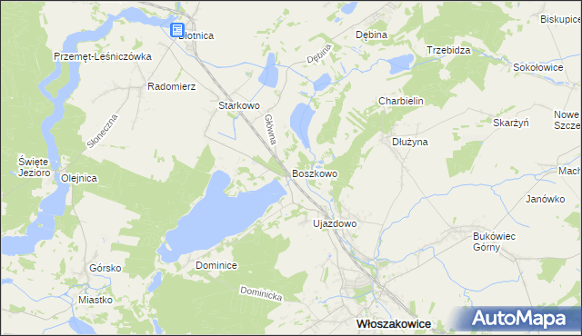 mapa Boszkowo, Boszkowo na mapie Targeo