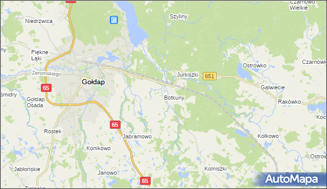 mapa Botkuny, Botkuny na mapie Targeo