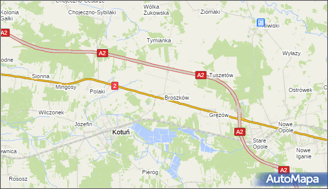 mapa Broszków, Broszków na mapie Targeo