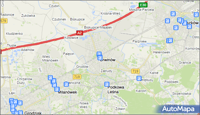 mapa Brwinów, Brwinów na mapie Targeo