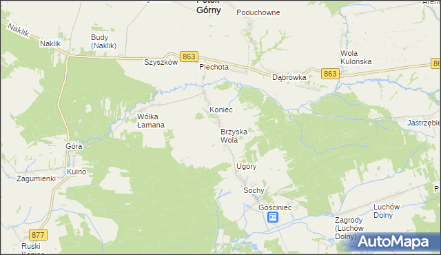 mapa Brzyska Wola, Brzyska Wola na mapie Targeo