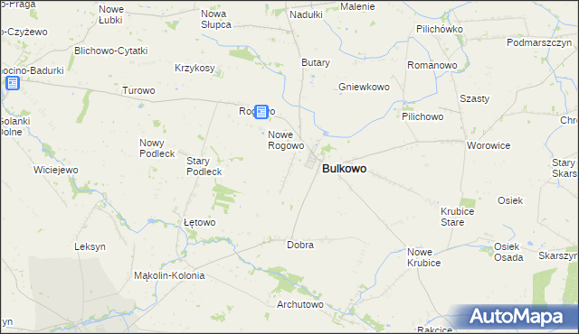 mapa Bulkowo-Kolonia, Bulkowo-Kolonia na mapie Targeo