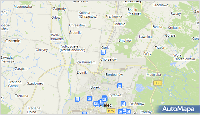 mapa Chorzelów, Chorzelów na mapie Targeo