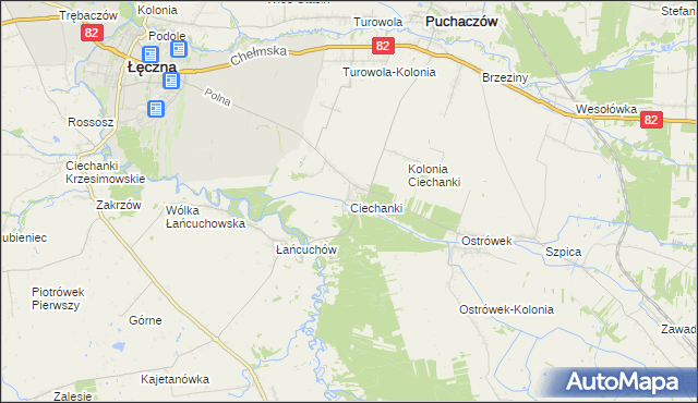 mapa Ciechanki, Ciechanki na mapie Targeo