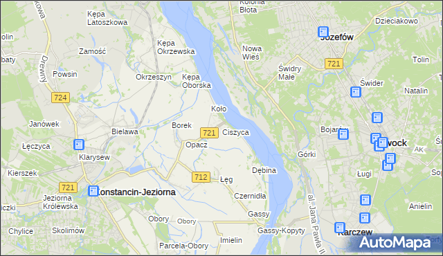 mapa Ciszyca gmina Konstancin-Jeziorna, Ciszyca gmina Konstancin-Jeziorna na mapie Targeo