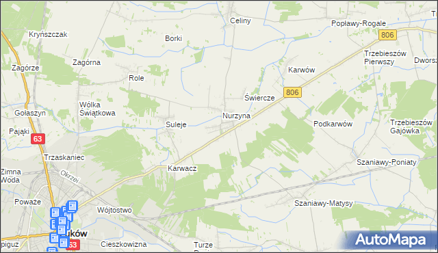 mapa Dębowica gmina Trzebieszów, Dębowica gmina Trzebieszów na mapie Targeo