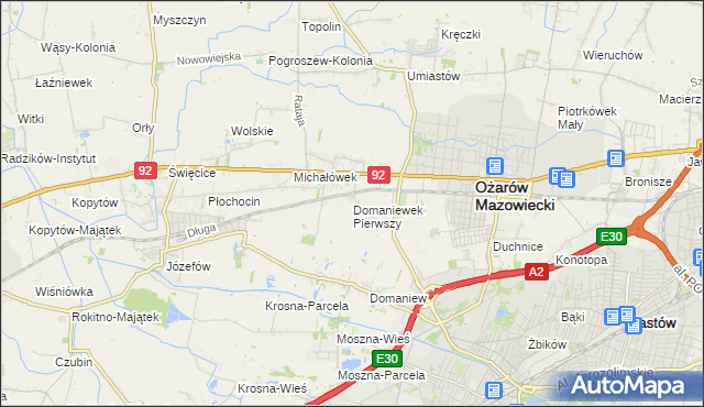 mapa Domaniewek Pierwszy, Domaniewek Pierwszy na mapie Targeo