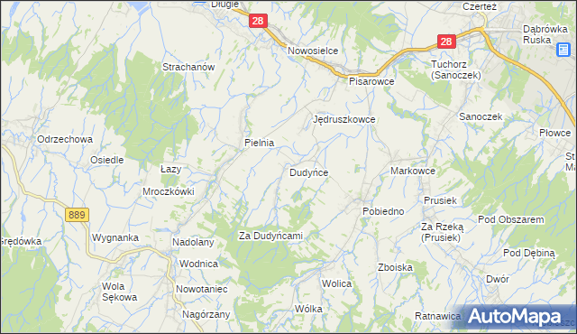 mapa Dudyńce, Dudyńce na mapie Targeo