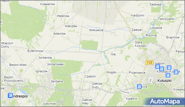 mapa Gałkówek-Parcela, Gałkówek-Parcela na mapie Targeo