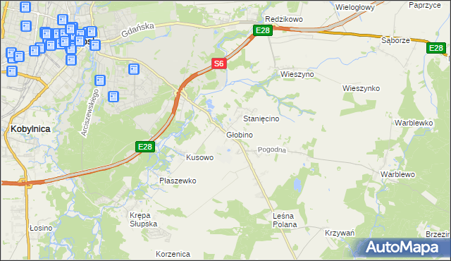 mapa Głobino, Głobino na mapie Targeo