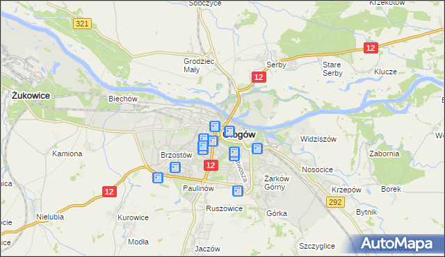 mapa Głogów, Głogów na mapie Targeo