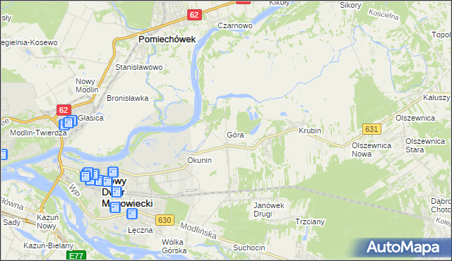 mapa Góra gmina Wieliszew, Góra gmina Wieliszew na mapie Targeo