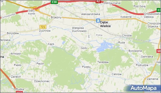mapa Górki gmina Dębe Wielkie, Górki gmina Dębe Wielkie na mapie Targeo