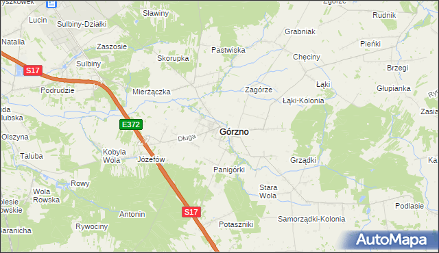 mapa Górzno powiat garwoliński, Górzno powiat garwoliński na mapie Targeo