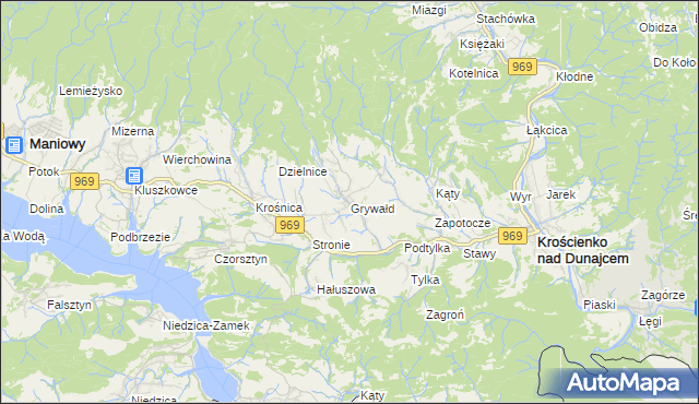 mapa Grywałd, Grywałd na mapie Targeo