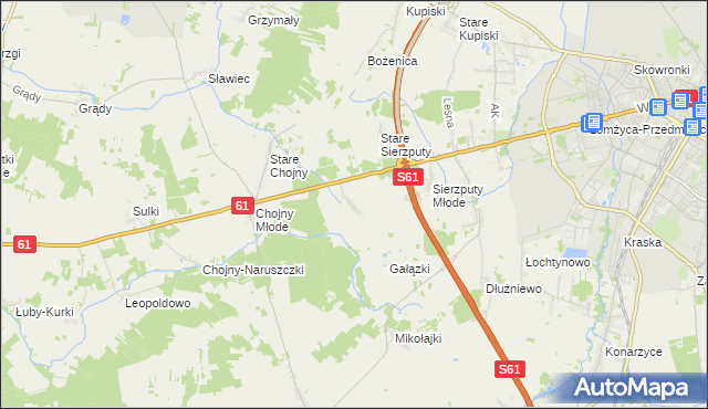 mapa Grzymały Szczepankowskie, Grzymały Szczepankowskie na mapie Targeo