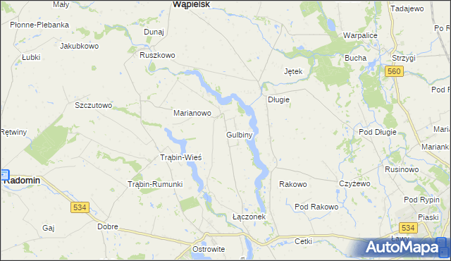 mapa Gulbiny, Gulbiny na mapie Targeo